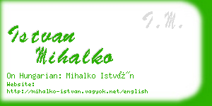 istvan mihalko business card